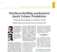 Wettbewerbsfähig produzieren durch Urbane Produktion
